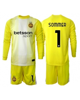 Inter Milan Yann Sommer #1 Portiere Maglia Gara Trasferta Repliche 2025-26 Bambino Maniche Lunghe
